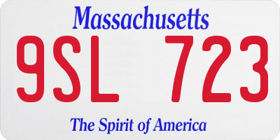 MA license plate 9SL723
