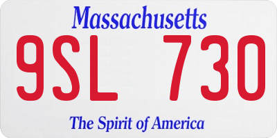 MA license plate 9SL730