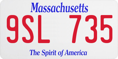 MA license plate 9SL735