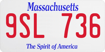 MA license plate 9SL736