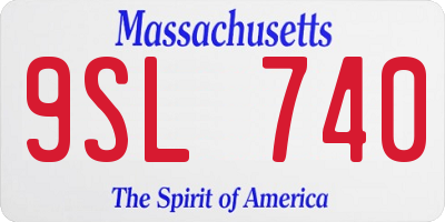 MA license plate 9SL740
