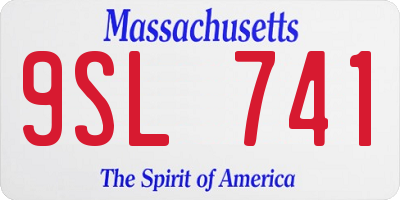 MA license plate 9SL741