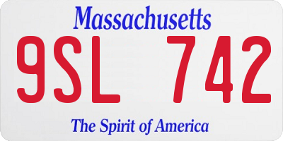 MA license plate 9SL742