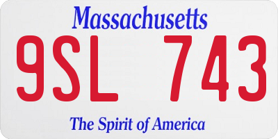 MA license plate 9SL743