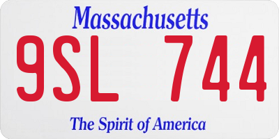 MA license plate 9SL744