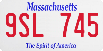 MA license plate 9SL745