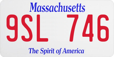 MA license plate 9SL746