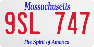 MA license plate 9SL747