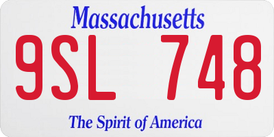 MA license plate 9SL748