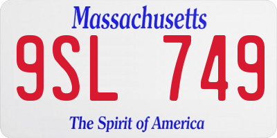 MA license plate 9SL749