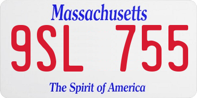 MA license plate 9SL755