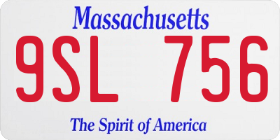 MA license plate 9SL756
