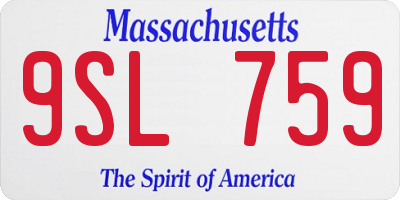 MA license plate 9SL759