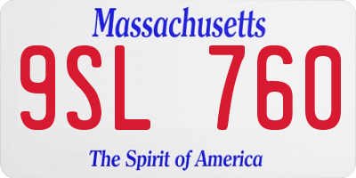 MA license plate 9SL760