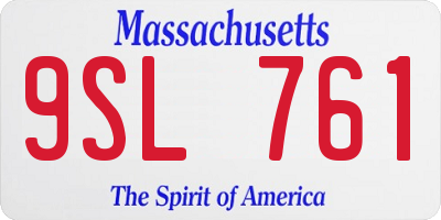 MA license plate 9SL761