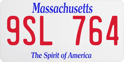 MA license plate 9SL764