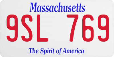 MA license plate 9SL769