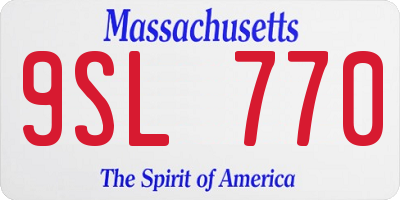 MA license plate 9SL770