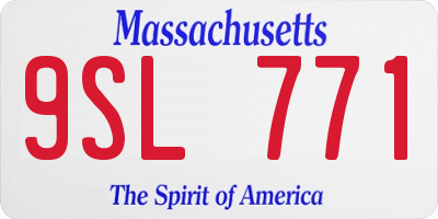 MA license plate 9SL771