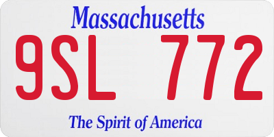MA license plate 9SL772