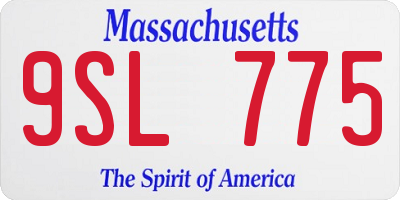 MA license plate 9SL775