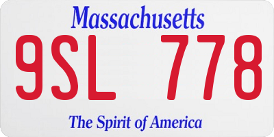 MA license plate 9SL778