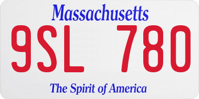 MA license plate 9SL780