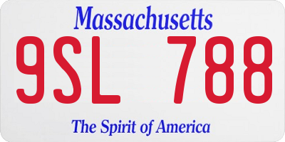 MA license plate 9SL788