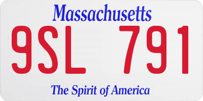 MA license plate 9SL791