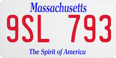 MA license plate 9SL793
