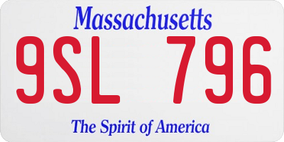 MA license plate 9SL796
