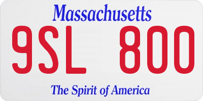 MA license plate 9SL800