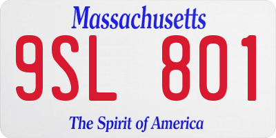 MA license plate 9SL801