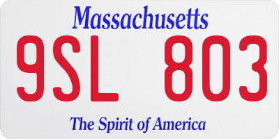 MA license plate 9SL803