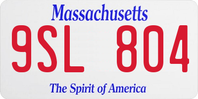 MA license plate 9SL804