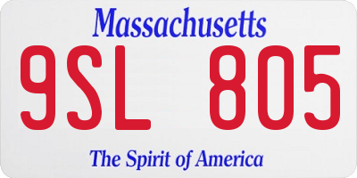 MA license plate 9SL805