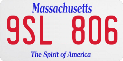MA license plate 9SL806