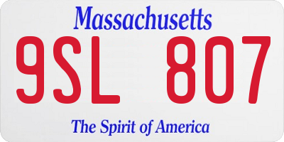 MA license plate 9SL807