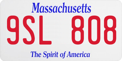 MA license plate 9SL808