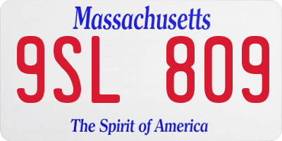MA license plate 9SL809