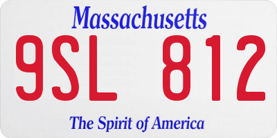 MA license plate 9SL812