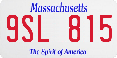 MA license plate 9SL815