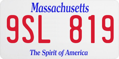 MA license plate 9SL819