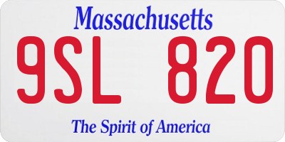 MA license plate 9SL820
