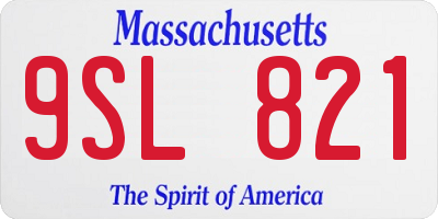 MA license plate 9SL821