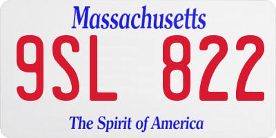 MA license plate 9SL822