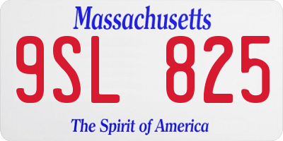 MA license plate 9SL825