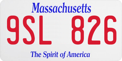 MA license plate 9SL826