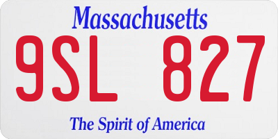 MA license plate 9SL827