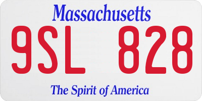 MA license plate 9SL828